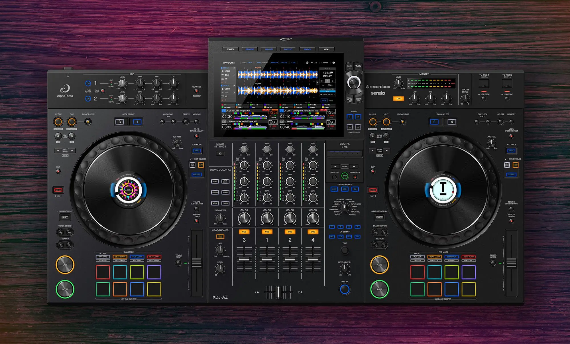 XDJ-AZ AlphaTheta Pioneer DJ 4 decks all-in-one system pantalla táctil